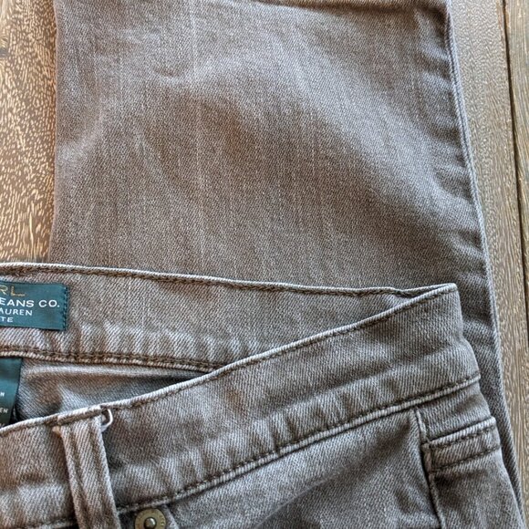 LRL Lauren Jeans Co Ralph Lauren Petite Brown Straight Leg Jeans, Size 6 Petite - Picture 8 of 12